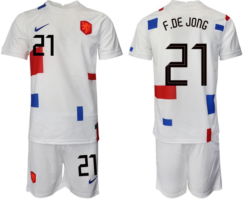 Men 2022 World Cup National Team Netherlands away white #21 Soccer Jersey->netherlands(holland) jersey->Soccer Country Jersey
